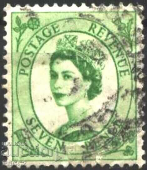 Stamped Queen Elizabeth II 1954 of Great Britain