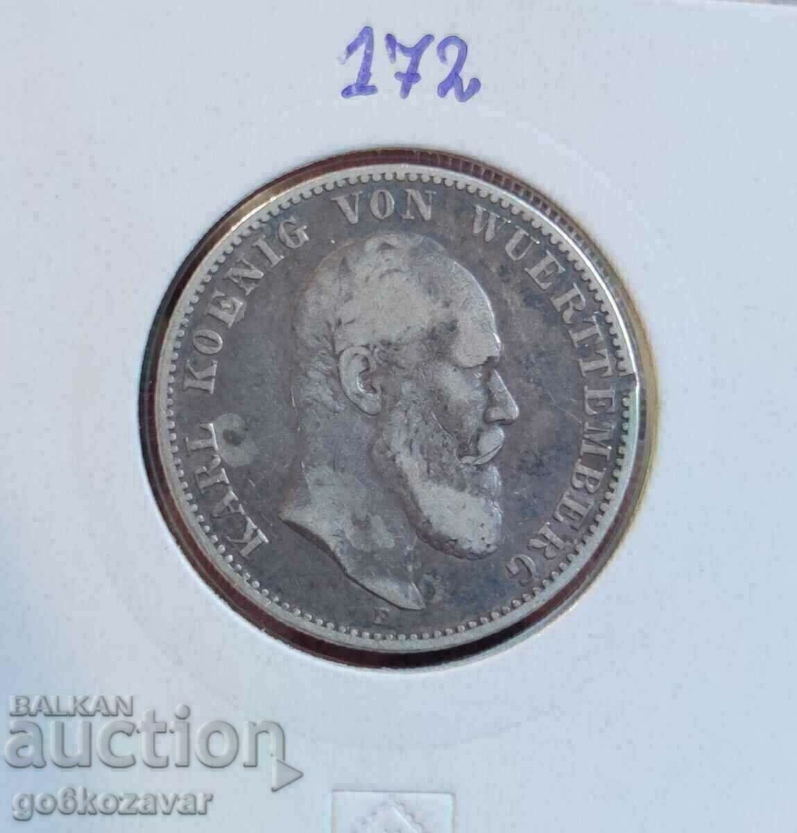 Germany 2 stamps Württemberg 1876 Silver-Rare! R with price € 52.00 | 101.70 BGN