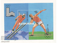 1980. Redonda. Olympic Games - Lake Placid and Moscow. Block.