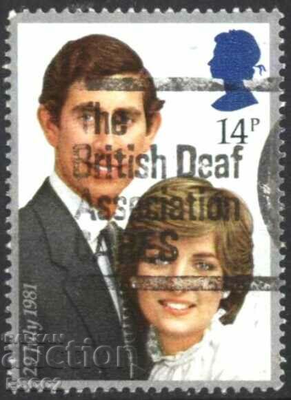 Stamped Prince Charles and Diana 1981 from Great Britain