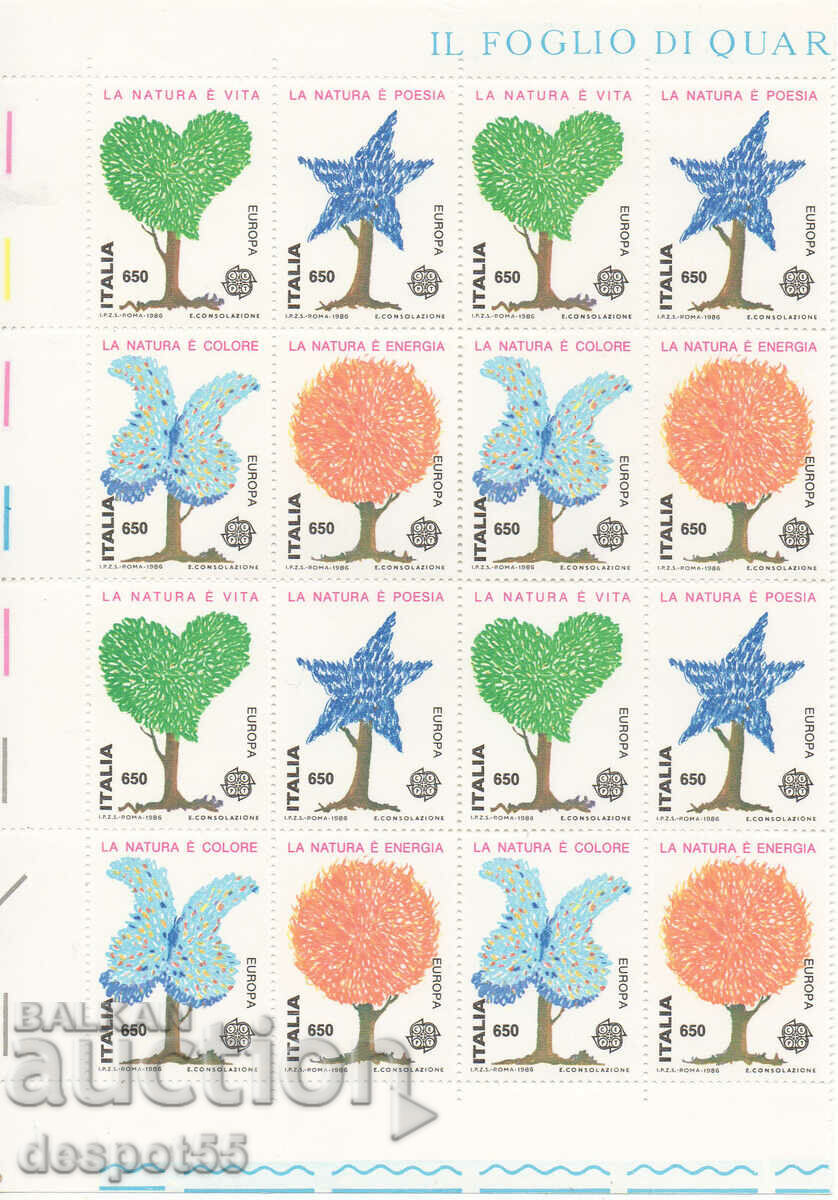 1986. Italy. EUROPE - Conservation of nature. Block.