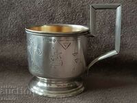 26 January 1934 Russian Latvia Silver Mounted silver Cup