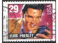 Marca ștampilată imperforată. cu două fețe Elvis Presley 1993 SUA