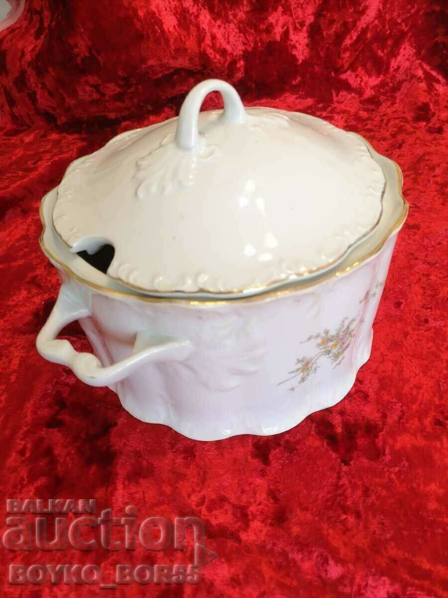 Original Bulgarian Soc Porcelain Soup Bowl Razgrad 1960s with price 57.00 BGN | € 29.14 Original Bulgarian Soc Porcelain Soup Bowl Razgrad 1960s with price 57.00 BGN | € 29.14