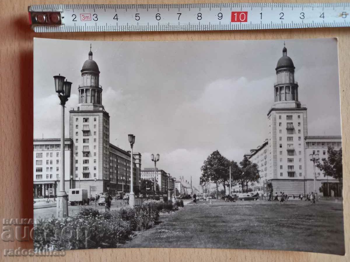 Картичка ГДР Берлин Булевард Сталин Postcard Berl