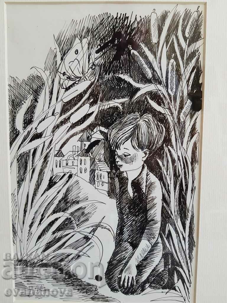 Auction  Nikolay Atanasov Tale 2 ink pen drawing