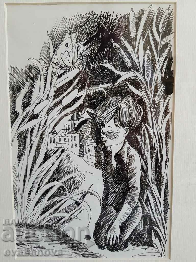 Delivery of Nikolay Atanasov Tale 2 ink pen drawing