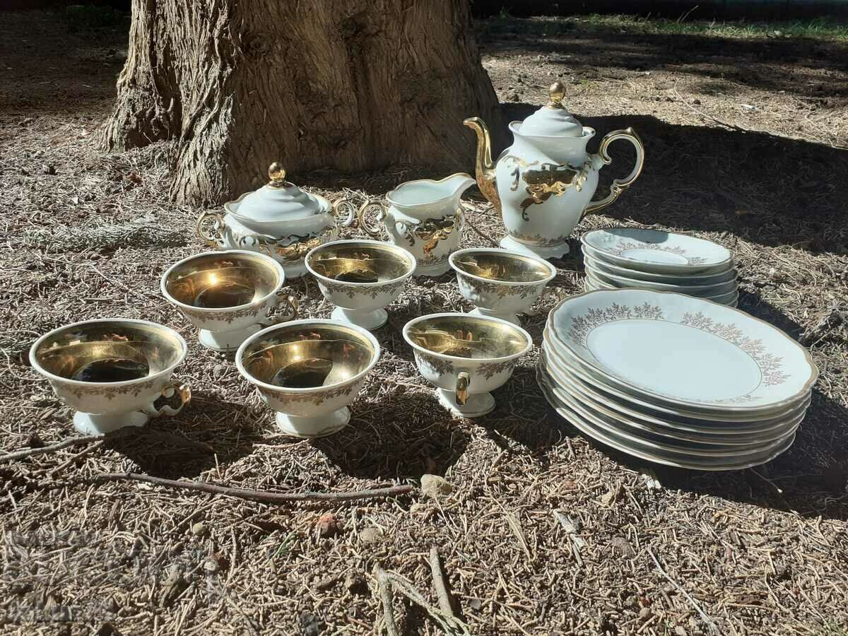 Porcelain service for coffee or tea 21 pieces gilding Unique with price 350.00 BGN | € 178.95 Porcelain service for coffee or tea 21 pieces gilding Unique with price 350.00 BGN | € 178.95