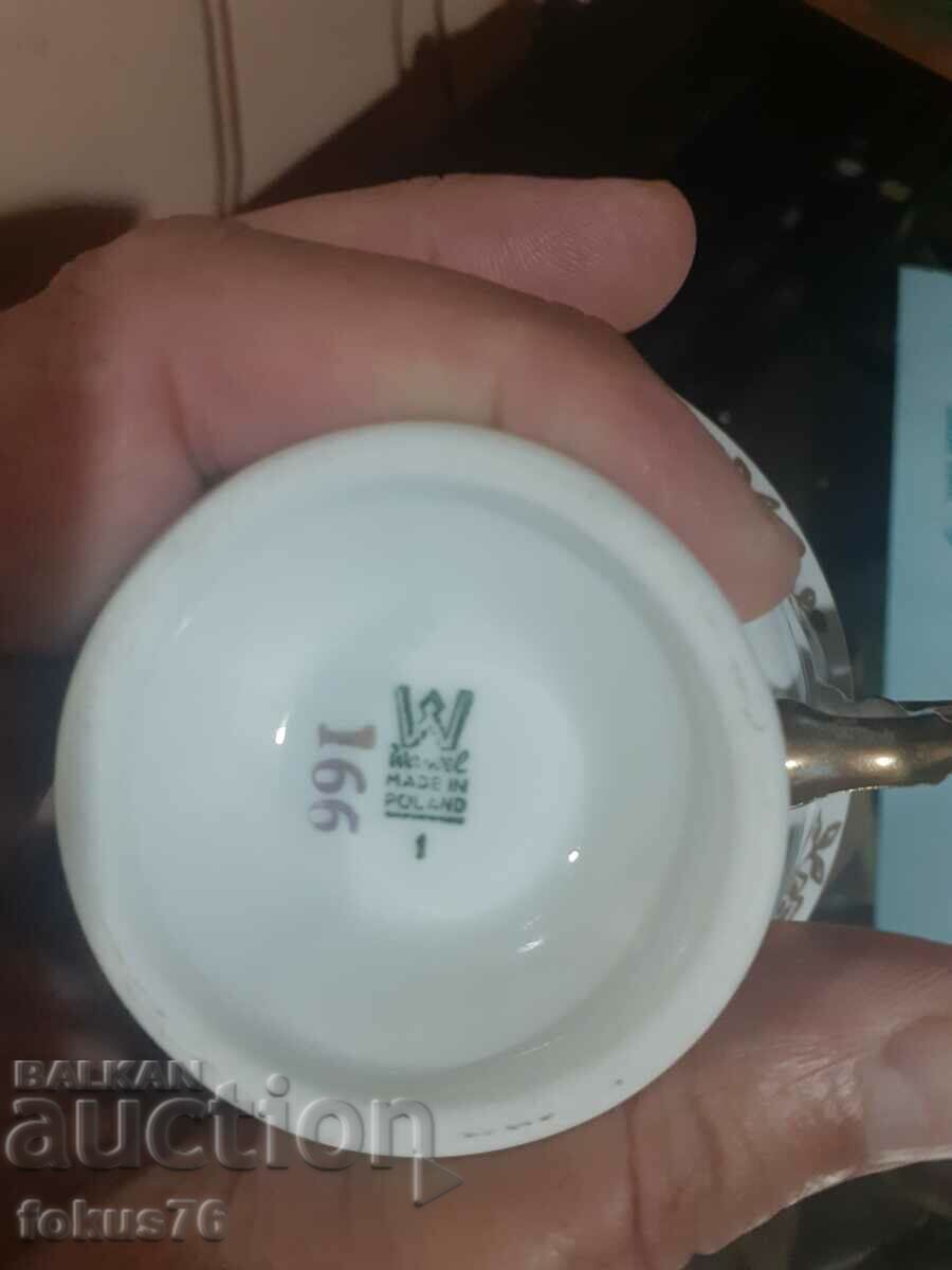 Porcelain service for coffee or tea 21 pieces gilding Unique - 6 Porcelain service for coffee or tea 21 pieces gilding Unique - 6