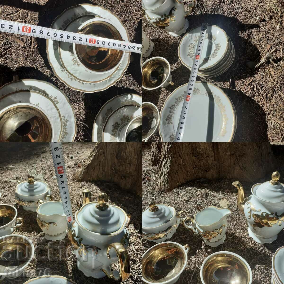 Porcelain service for coffee or tea 21 pieces gilding Unique - 7 Porcelain service for coffee or tea 21 pieces gilding Unique - 7