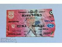 Bilet fotbal CSKA-Molde 1998 UEFA