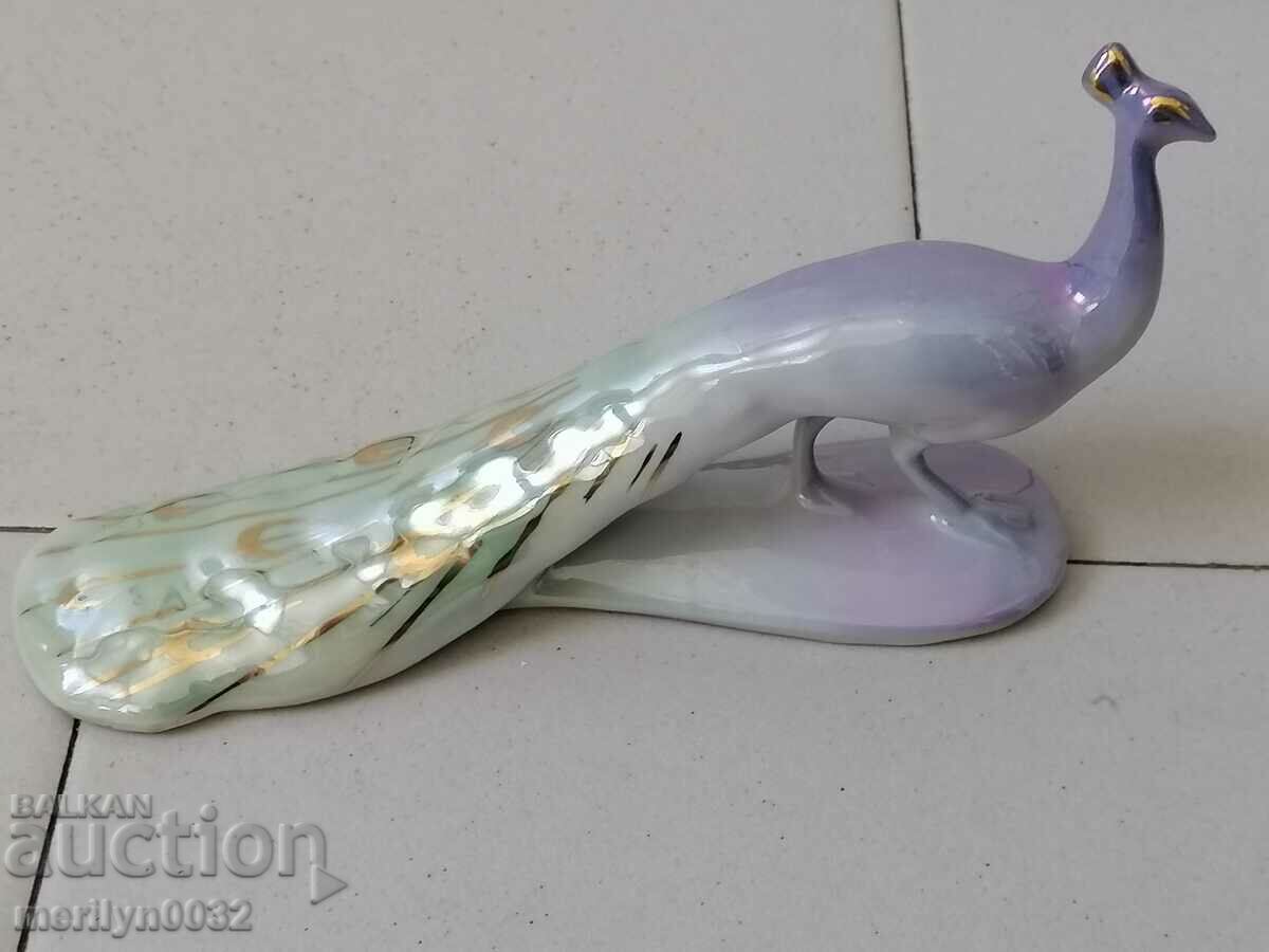 Bulgarian porcelain figure peacock 60s plastic sculpture - 5 Bulgarian porcelain figure peacock 60s plastic sculpture - 5