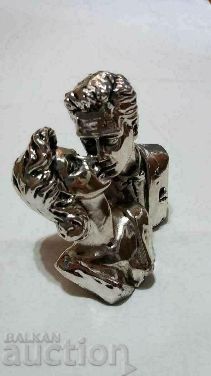 Auction Vintage figure composition with silver plating and printing Auction Vintage figure composition with silver plating and printing