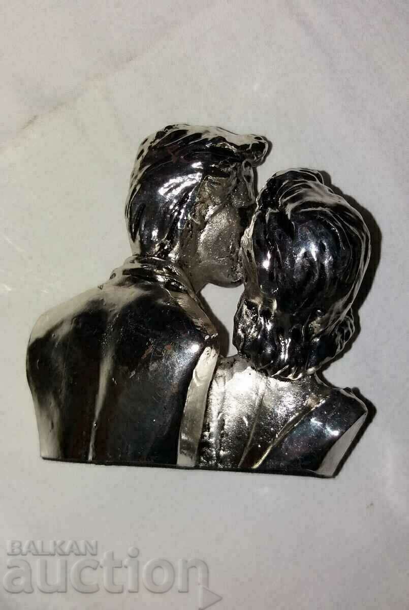 Vintage figure composition with silver plating and printing - 5 Vintage figure composition with silver plating and printing - 5