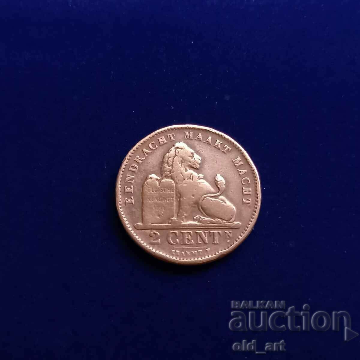 Coin - Belgium, 2 cents 1902