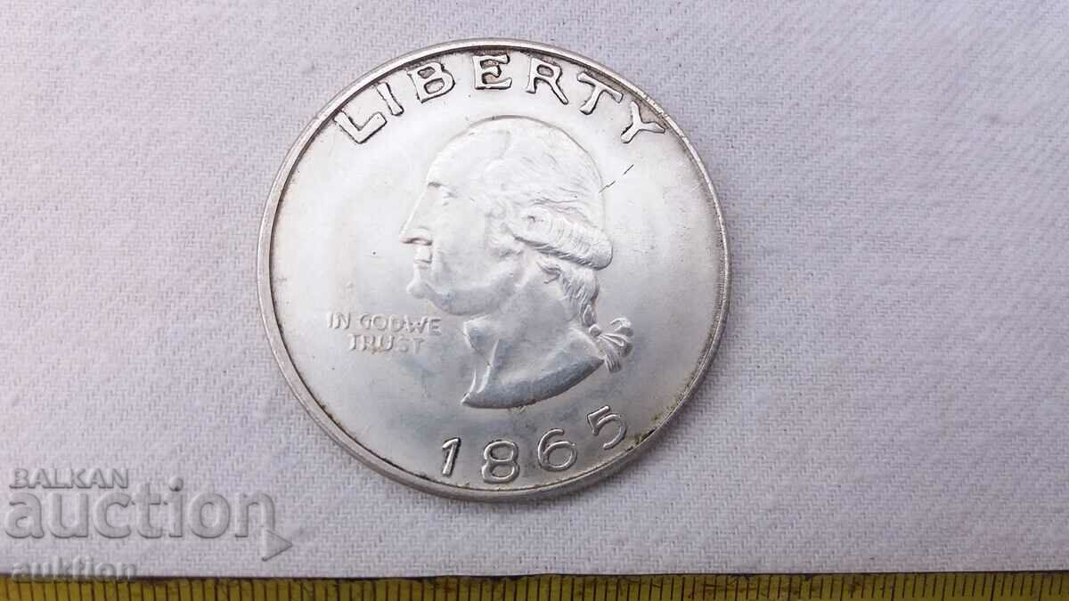 MASSIVE AMERICAN LIBERTY PLAQUE 1865 ONE DOLLAR with price 9.99 BGN | € 5.11 MASSIVE AMERICAN LIBERTY PLAQUE 1865 ONE DOLLAR with price 9.99 BGN | € 5.11