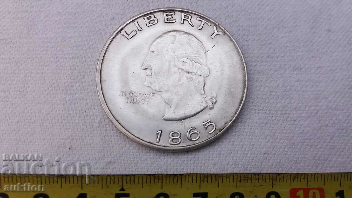 Auction MASSIVE AMERICAN LIBERTY PLAQUE 1865 ONE DOLLAR Auction MASSIVE AMERICAN LIBERTY PLAQUE 1865 ONE DOLLAR