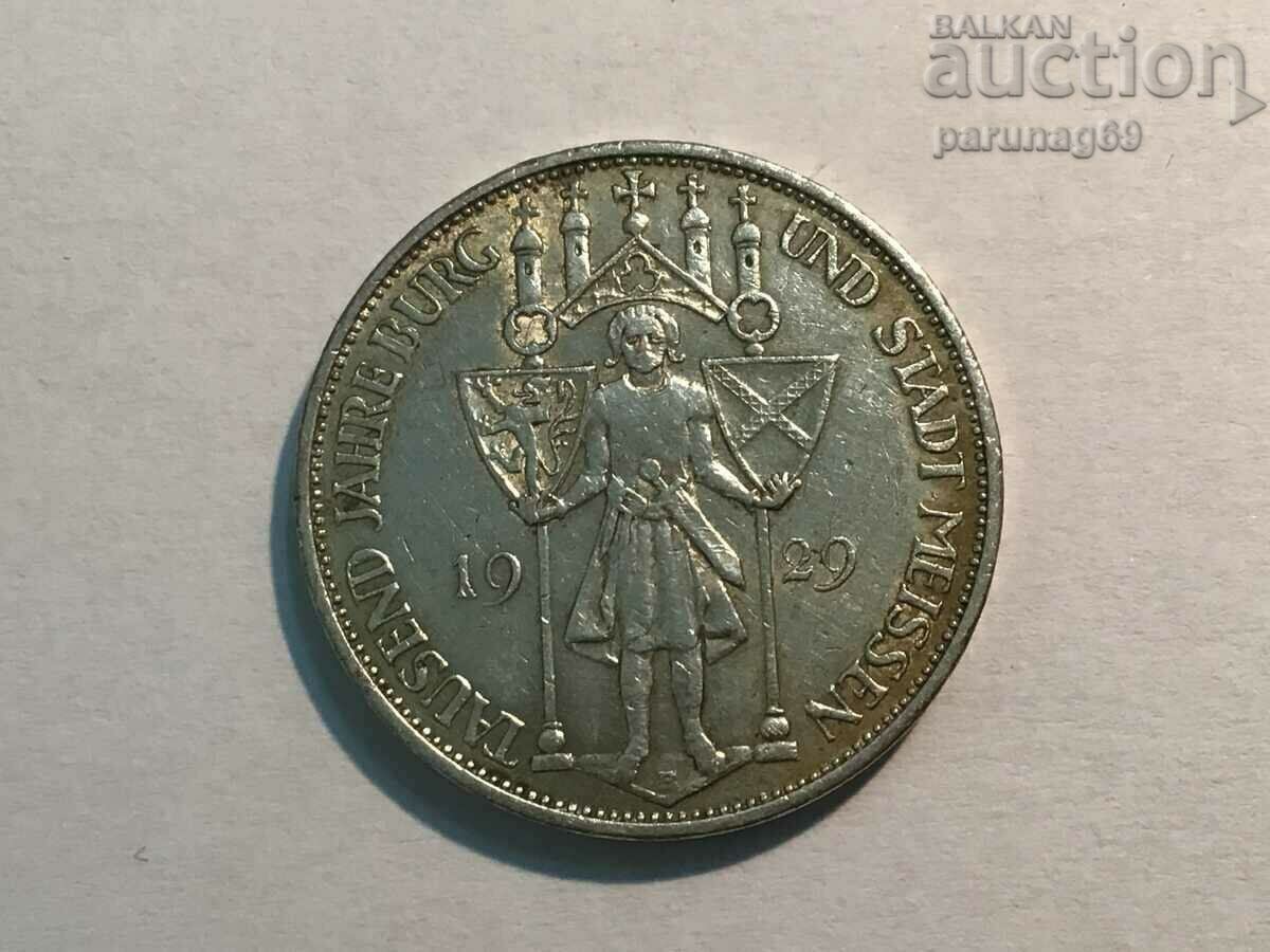 Германия 3 райхс марки 1929 година Е Сребро 0.500  (ОR)