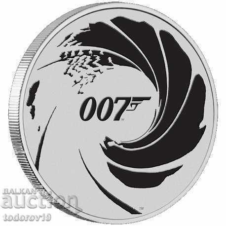 1 ουγκιά Silver James Bond Agent 007 2021 / σε μαύρο /