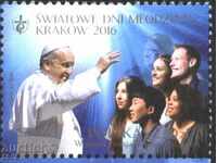 Καθαρό γραμματόσημο Πάπας, Ημέρα Νεολαίας 2016 από την Πολωνία