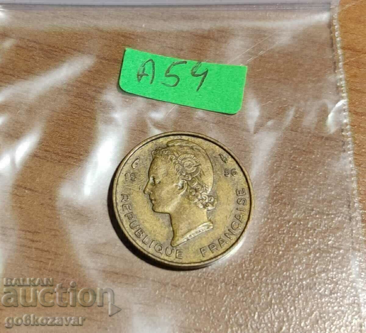 Auction French West Africa 5 Francs 1956 Auction French West Africa 5 Francs 1956