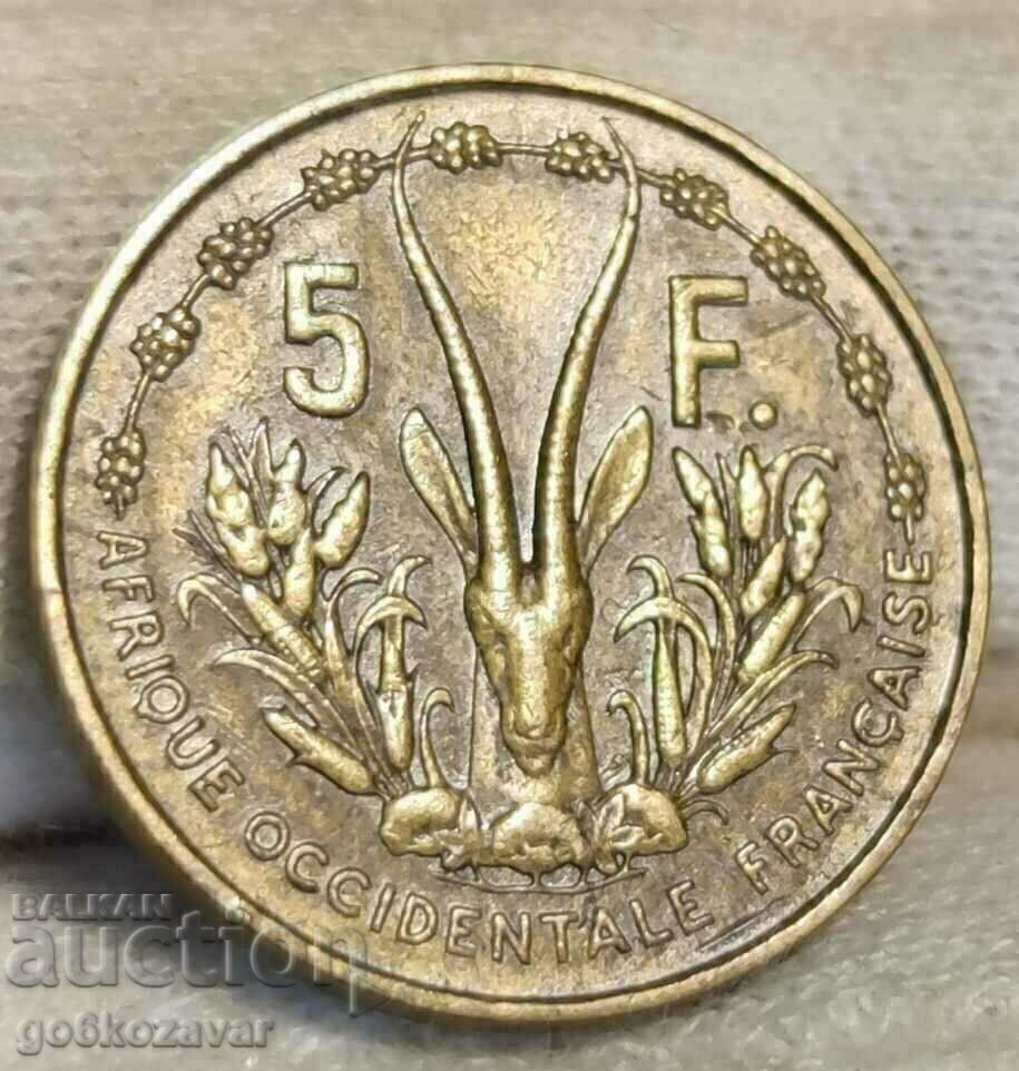 Γαλλική Δυτική Αφρική 5 Φράγκα 1956
