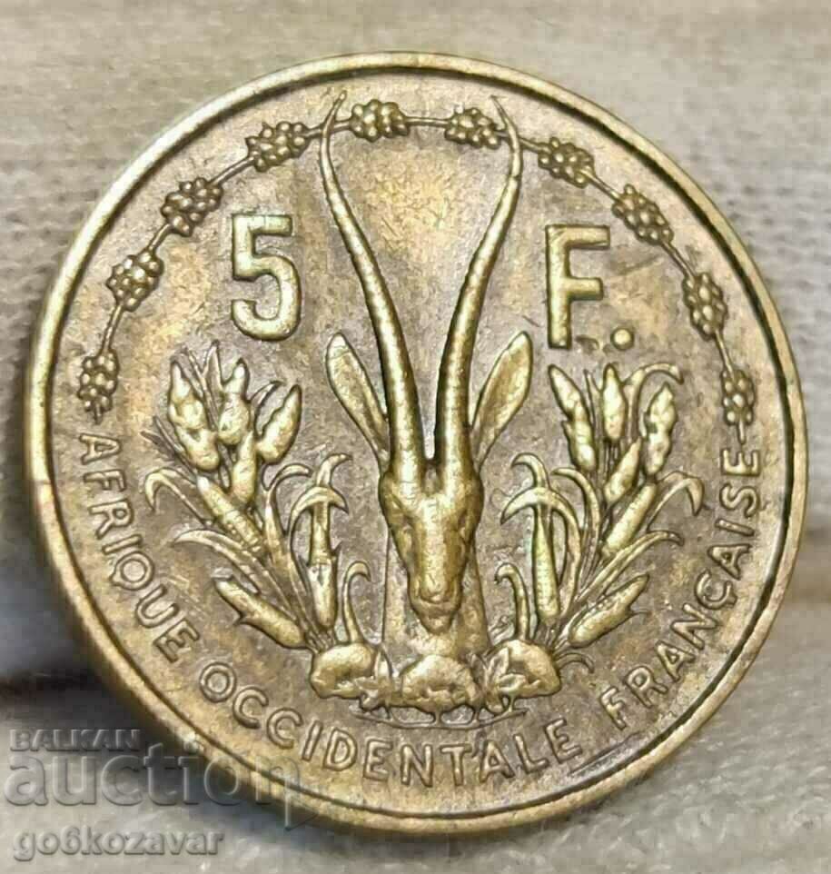 French West Africa 5 Francs 1956 French West Africa 5 Francs 1956