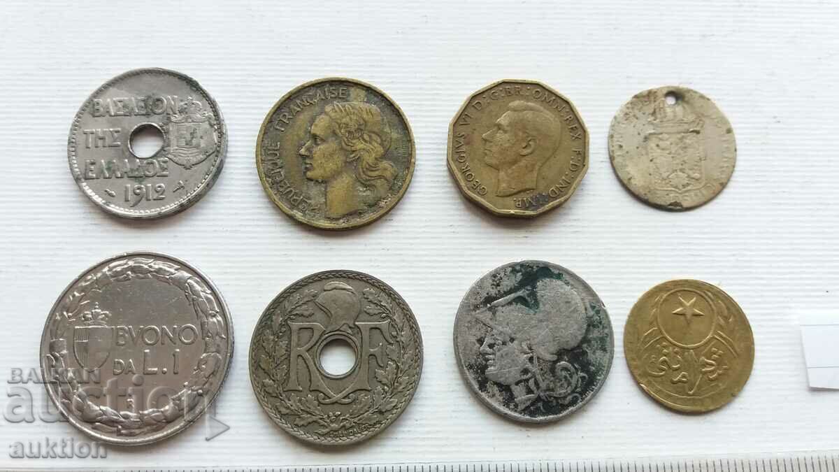 COLLECTION OF 8 ROYAL FOREIGN COINS 1848-1950 - 5 COLLECTION OF 8 ROYAL FOREIGN COINS 1848-1950 - 5