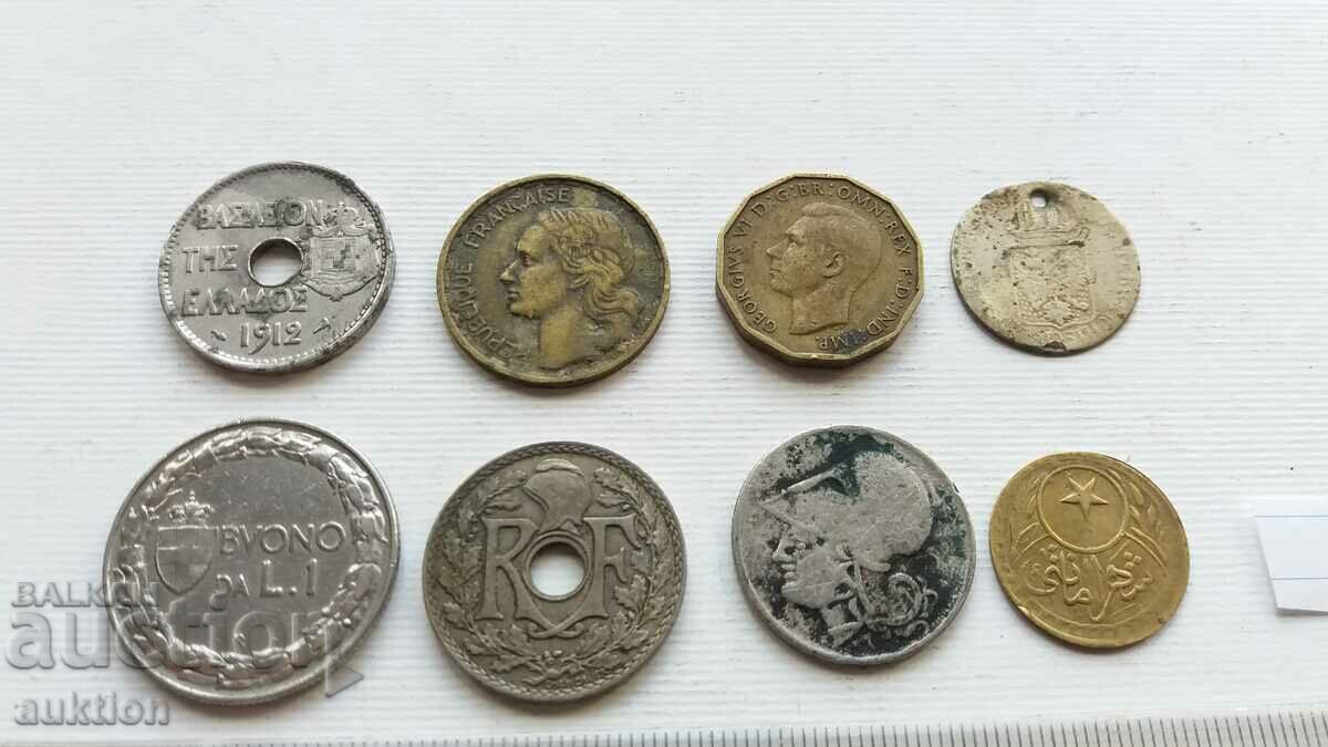 COLLECTION OF 8 ROYAL FOREIGN COINS 1848-1950 - 6 COLLECTION OF 8 ROYAL FOREIGN COINS 1848-1950 - 6