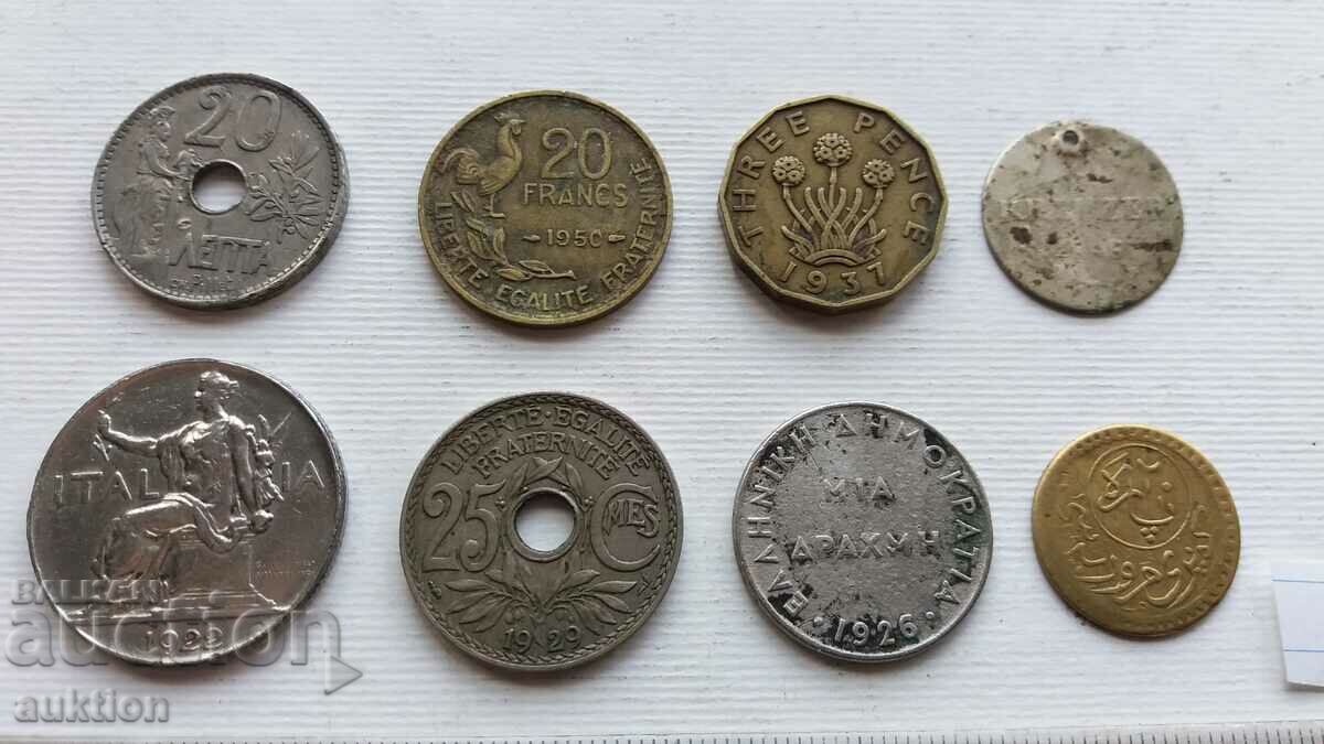 COLLECTION OF 8 ROYAL FOREIGN COINS 1848-1950
