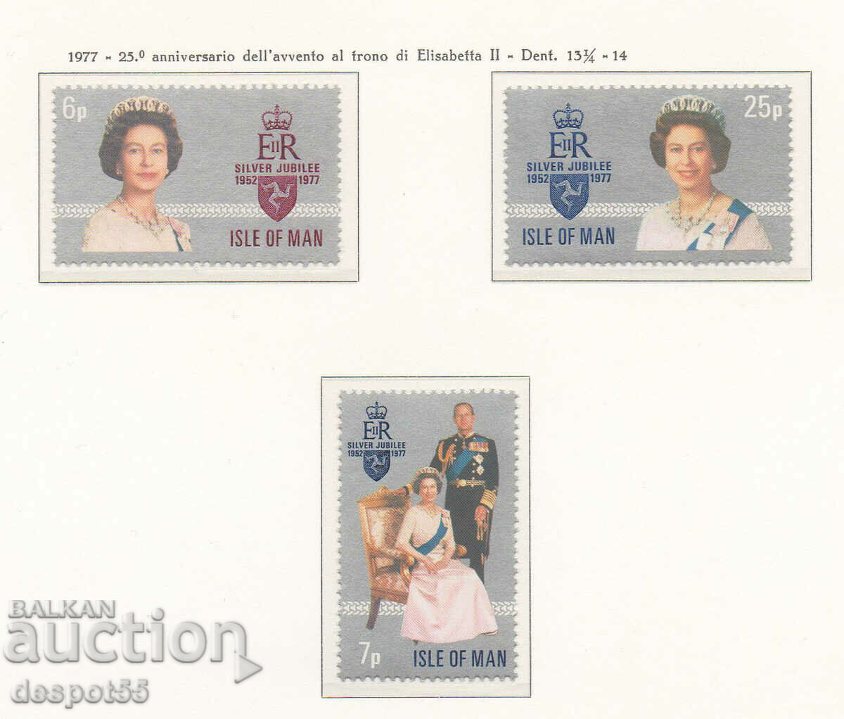 1977 Insula Man. 25 de ani de la domnia reginei Elisabeta a II-a