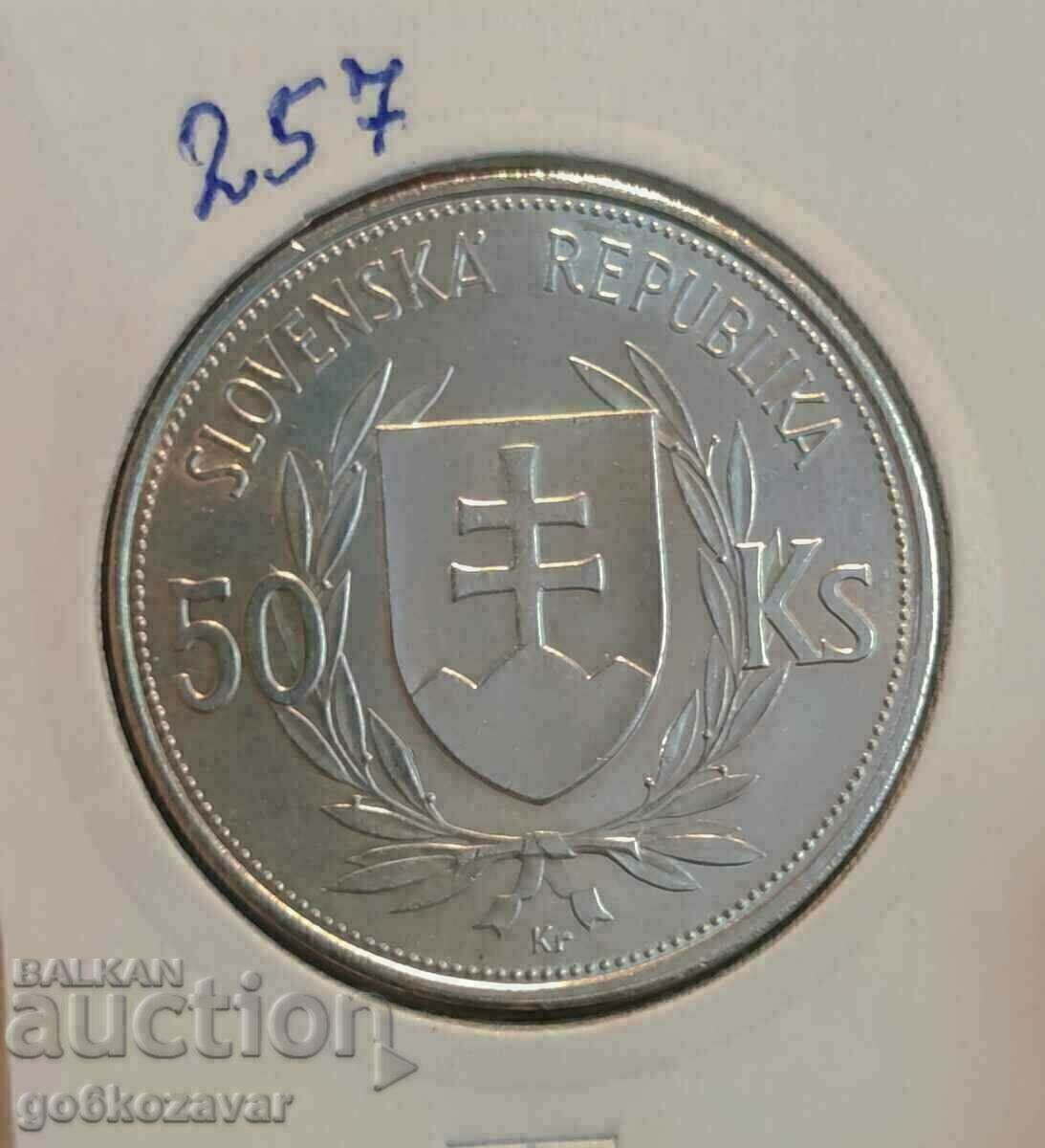 Czechoslovakia 50 Krona 1944 Silver!