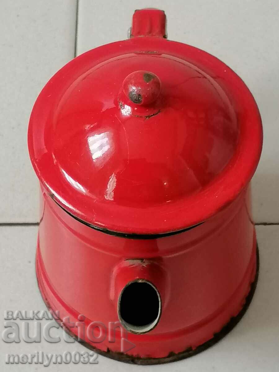 Enamelled teapot made of salt container with enamel jade jug - 5 Enamelled teapot made of salt container with enamel jade jug - 5