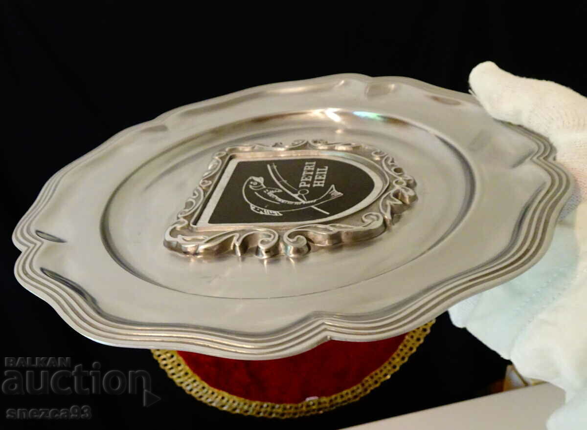 Licitație Farfurie de perete, panou din cositor pentru pescari