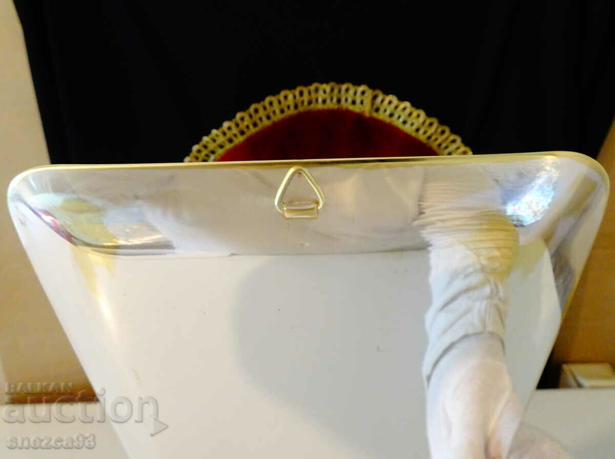 Silver-plated bronze platter, tray 35 cm, wheat ear - 5 Silver-plated bronze platter, tray 35 cm, wheat ear - 5