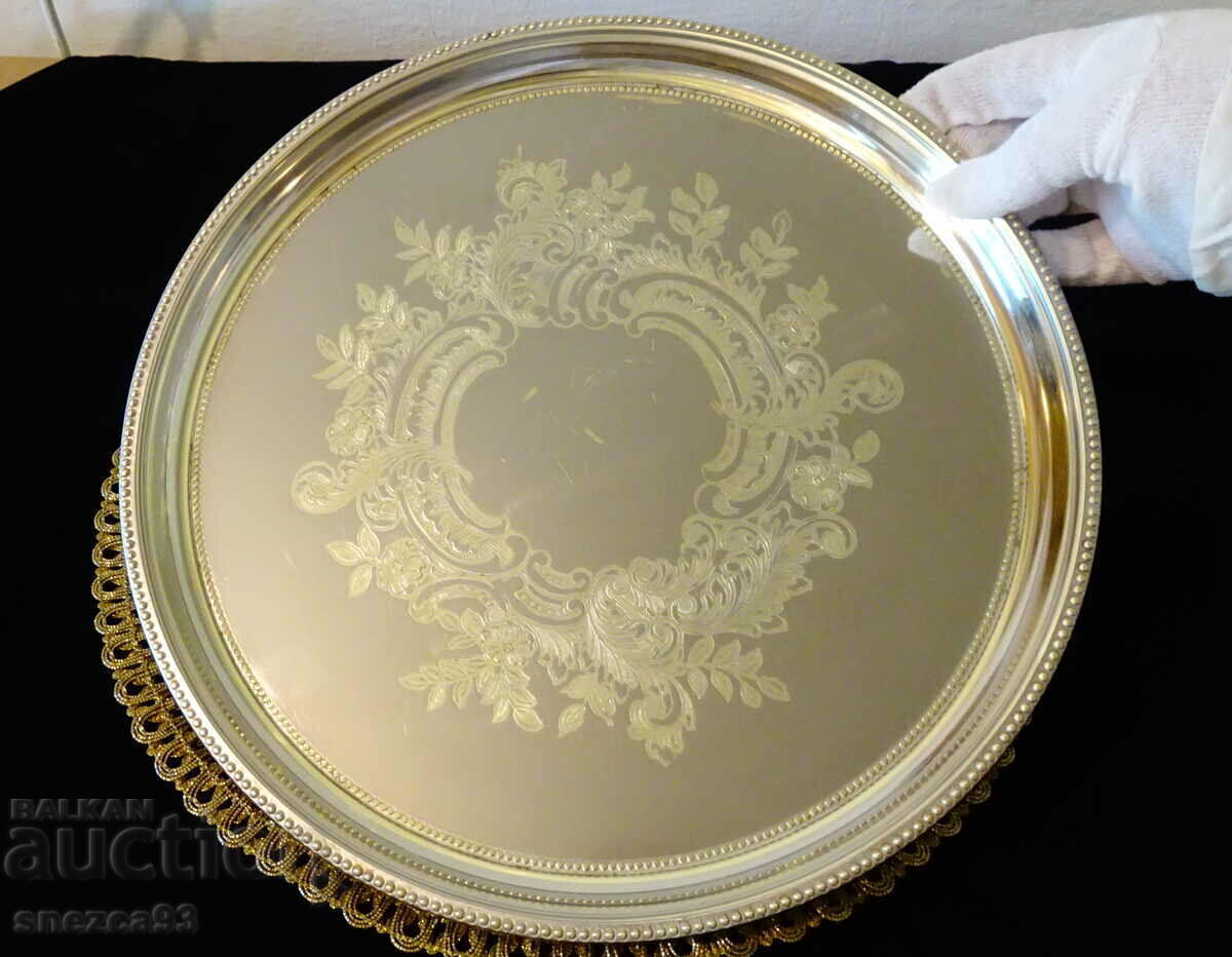 WMF посребрен поднос от бронз,барок. WMF посребрен поднос от бронз,барок.