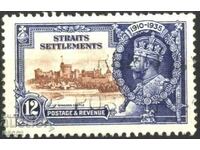 Клеймована марка Крал Джордж V 1935  Малайзия Стрейтс Сетъл