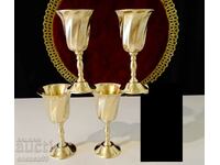 Bronze glasses for brandy, multi-walled, 4 pcs.