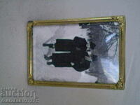 Vintage Brass Tabletop Picture Frame with Ornaments