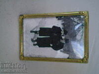 Vintage Brass Tabletop Picture Frame with Ornaments