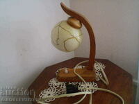 old electric wooden night lamp wood carving