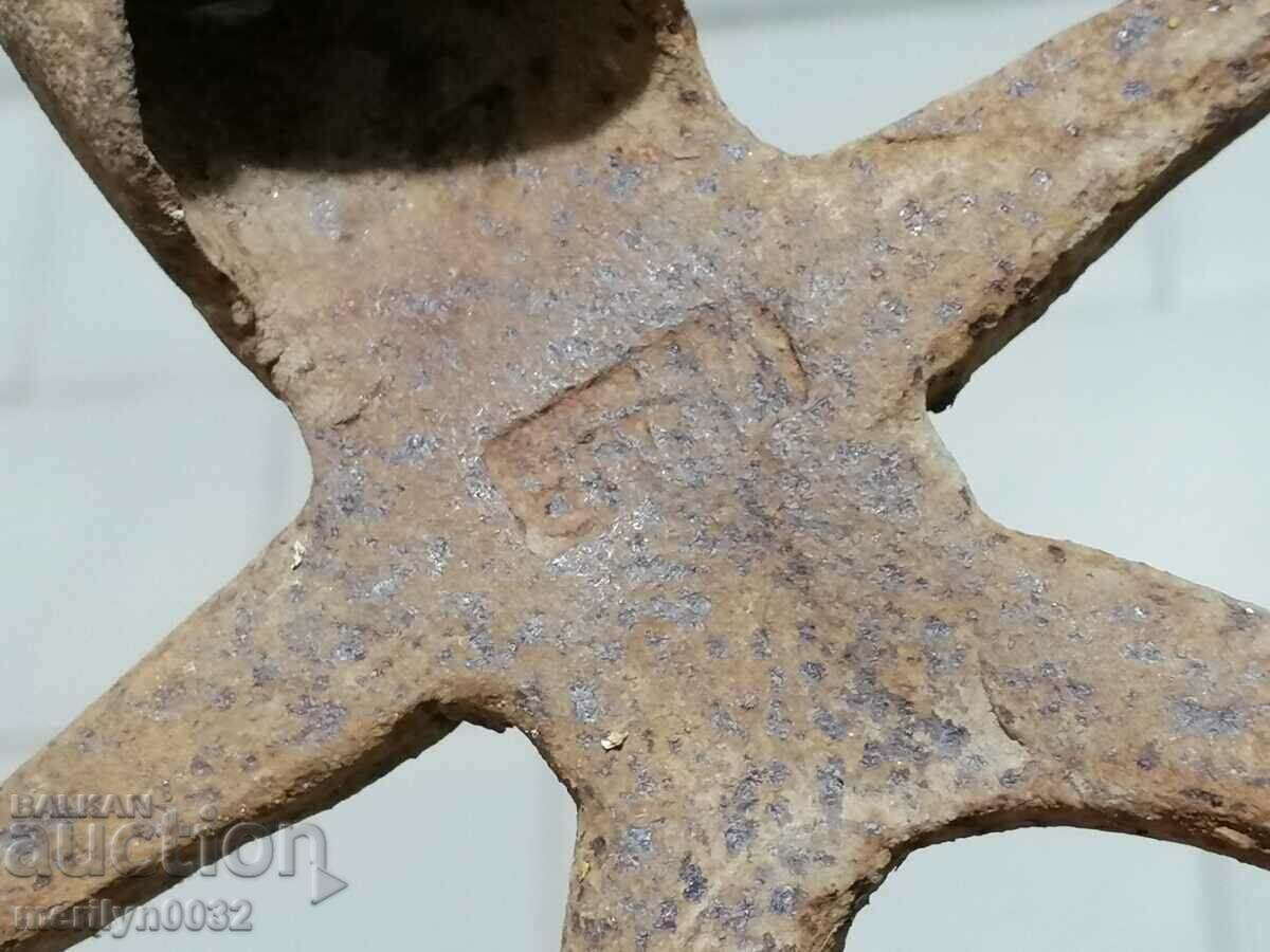 Old Wrought Two Prong, Pitchfork, Stamped Wrought Iron - 7 Old Wrought Two Prong, Pitchfork, Stamped Wrought Iron - 7