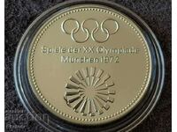 Placă cu medalie germană de argint München 1972 Moneda Oz Oz RRR