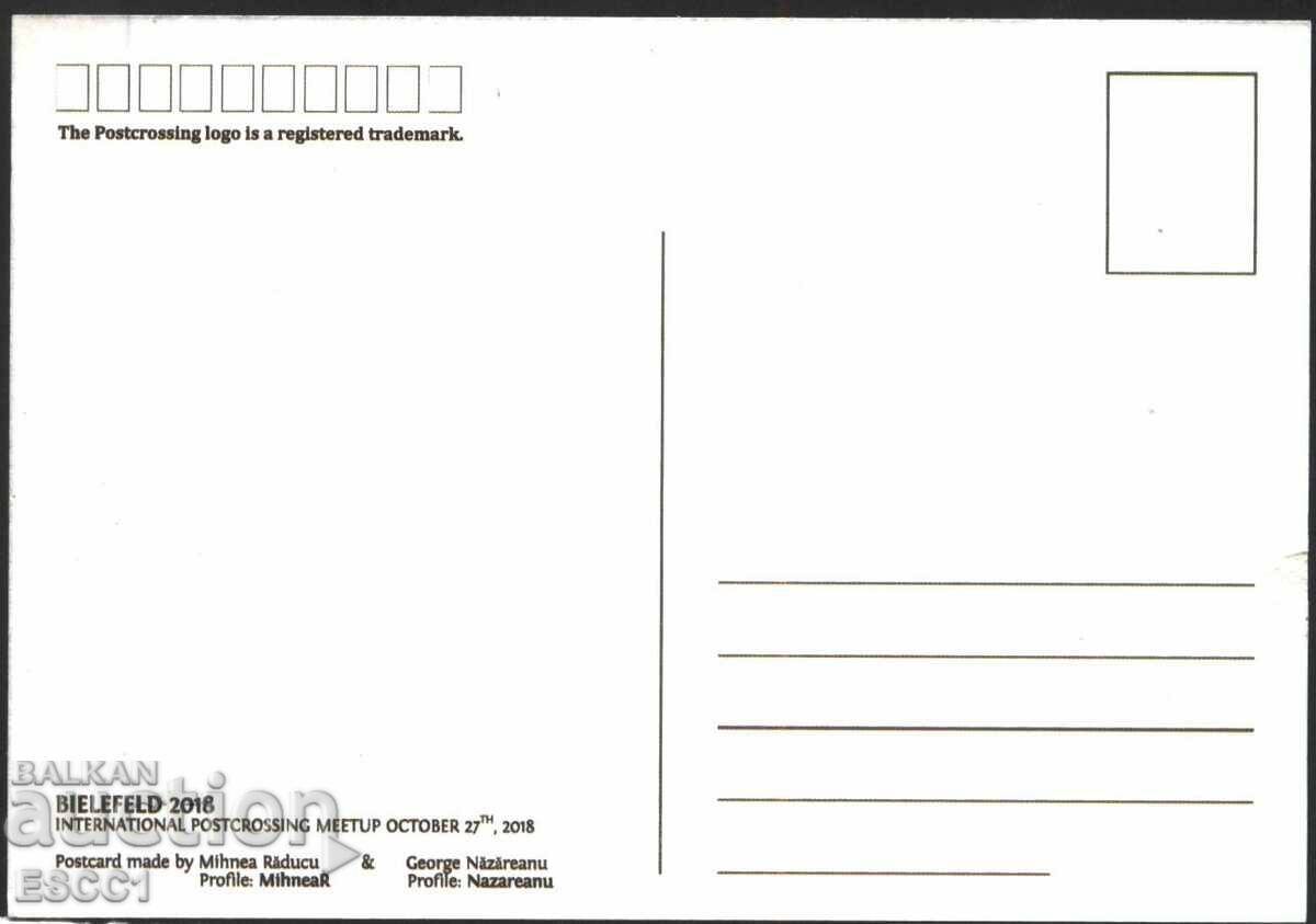 Postcrossing Bielefeld 2018 postcard from Romania with price 2.00 BGN | € 1.02 Postcrossing Bielefeld 2018 postcard from Romania with price 2.00 BGN | € 1.02