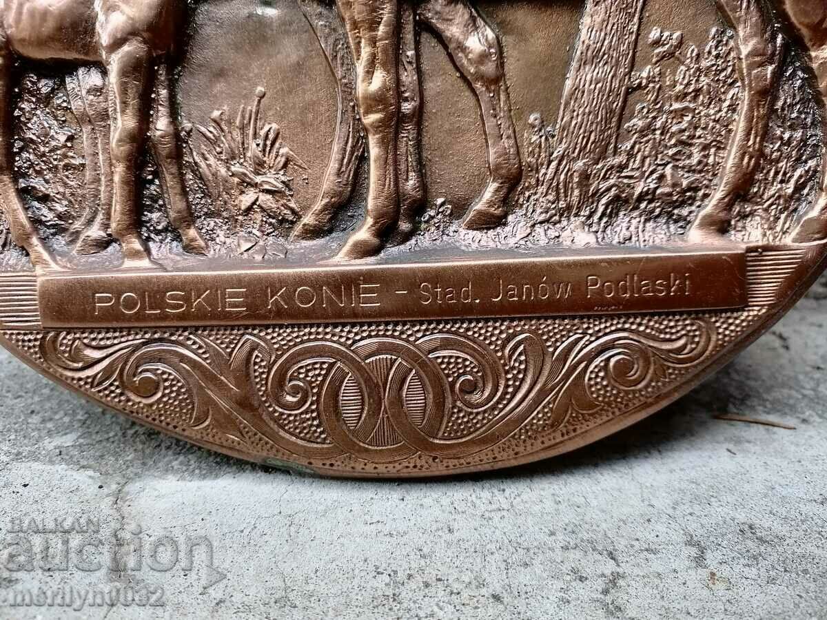 Delivery of Wrought copper copper panel Polish horses copper 22 cm Poland Delivery of Wrought copper copper panel Polish horses copper 22 cm Poland