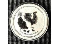 2 OUNCES 999 SILVER LUNAR YEAR OF THE ROOSTER-UNC