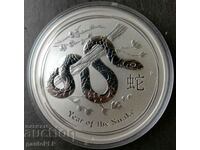 10 oz SILVER 2013 - LUNAR AUSTRALIA - SNAKE - UNC