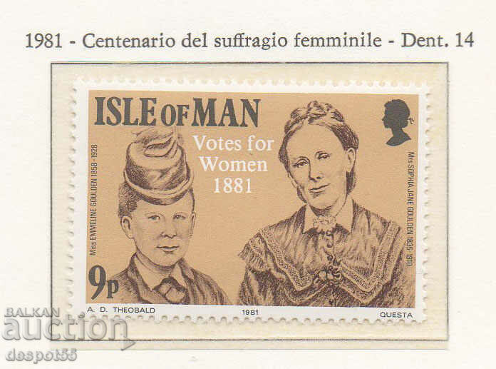 1981. Isle of Man. 100 years of women's suffrage.