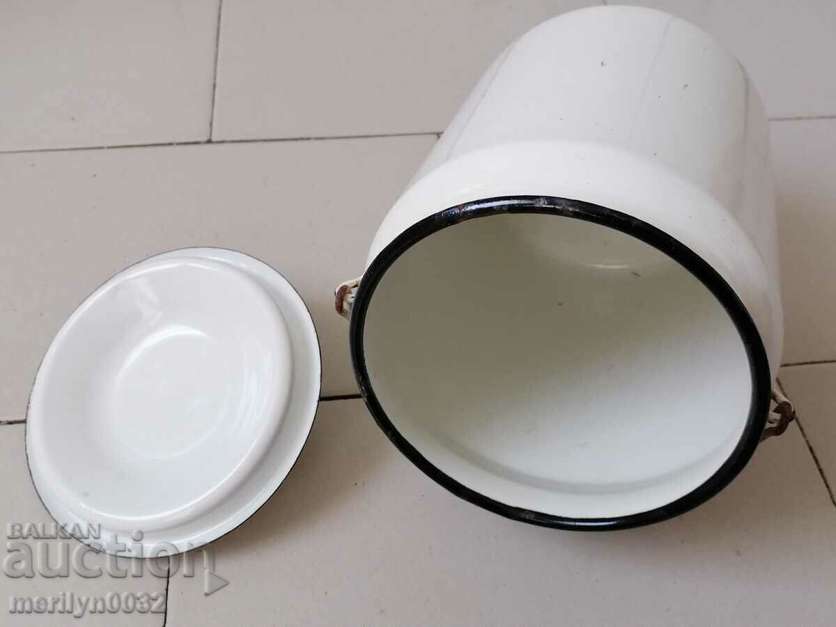 Delivery of Soc pitcher enamel lid metal cup pitcher enameled dish