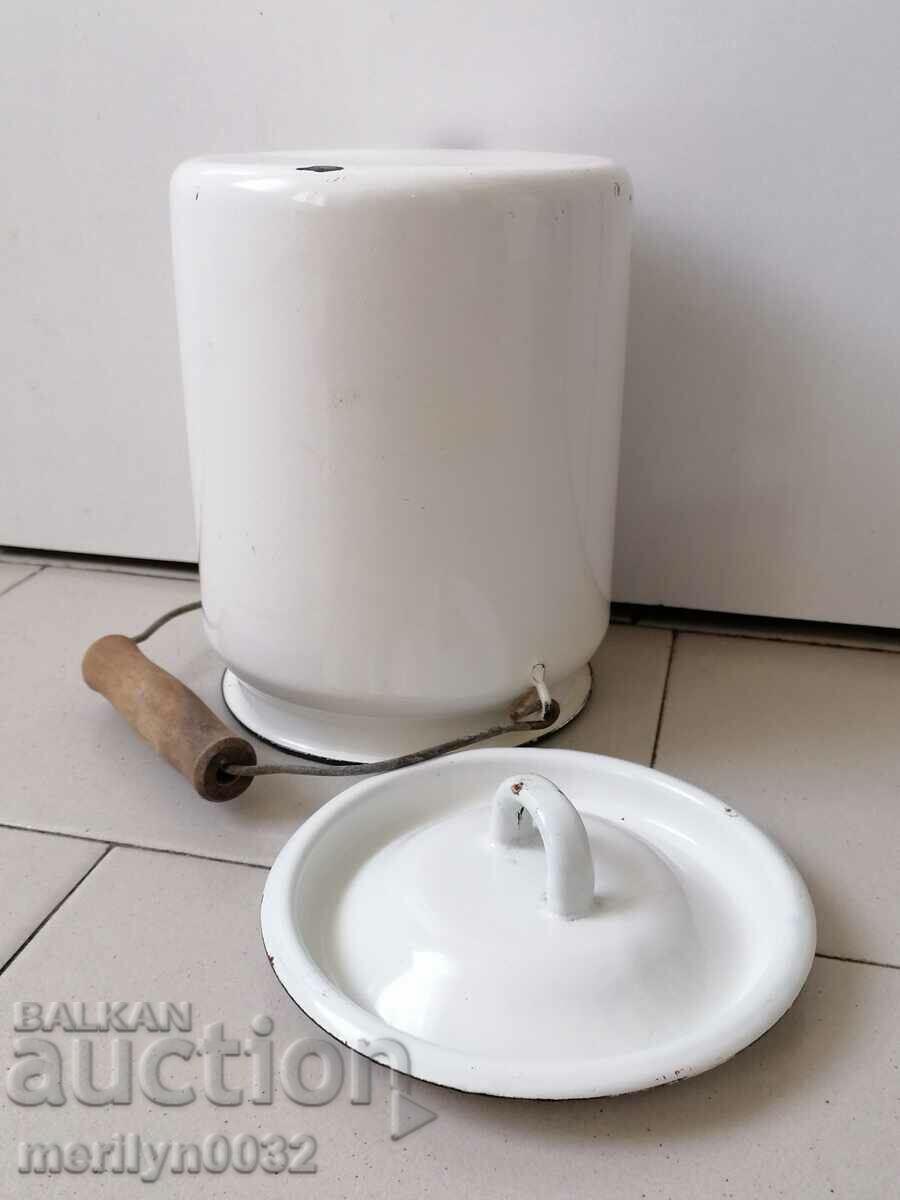 Soc pitcher enamel lid metal cup pitcher enameled dish - 5